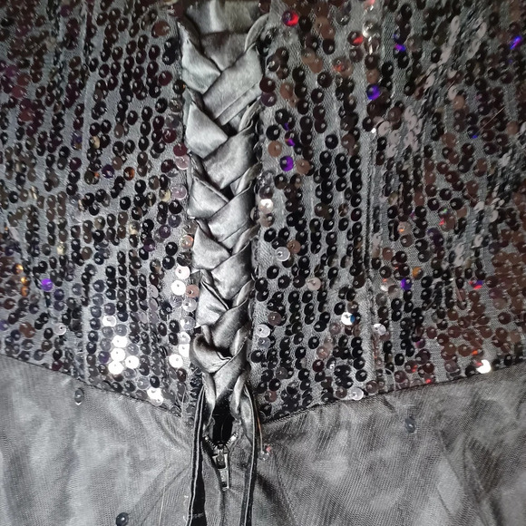 For your special day black strapless sequin mini dress - Picture 11 of 13